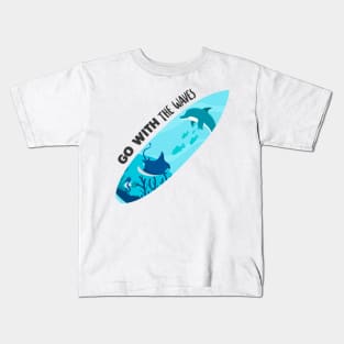 Surfboard Creative Dolphin Design Gift Kids T-Shirt